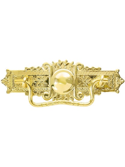Renaissance-Revival Brass Bail Pull ‚Äì 3‚Äù Center-to-Center in Unlacquered Brass.